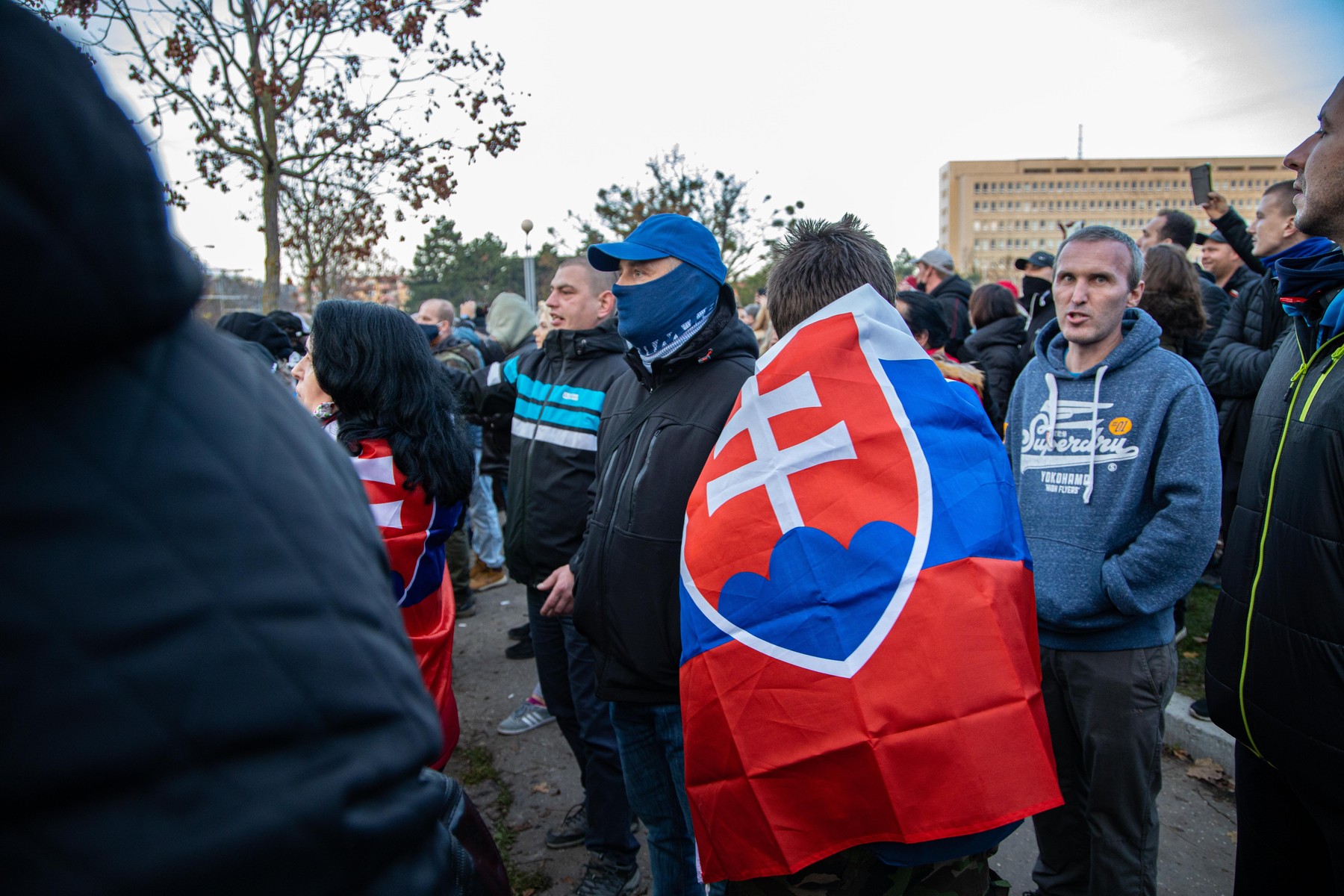 Protests over responses to the COVID-19 pandemic in Bratislava, Slovakia - 17 Nov 2020
