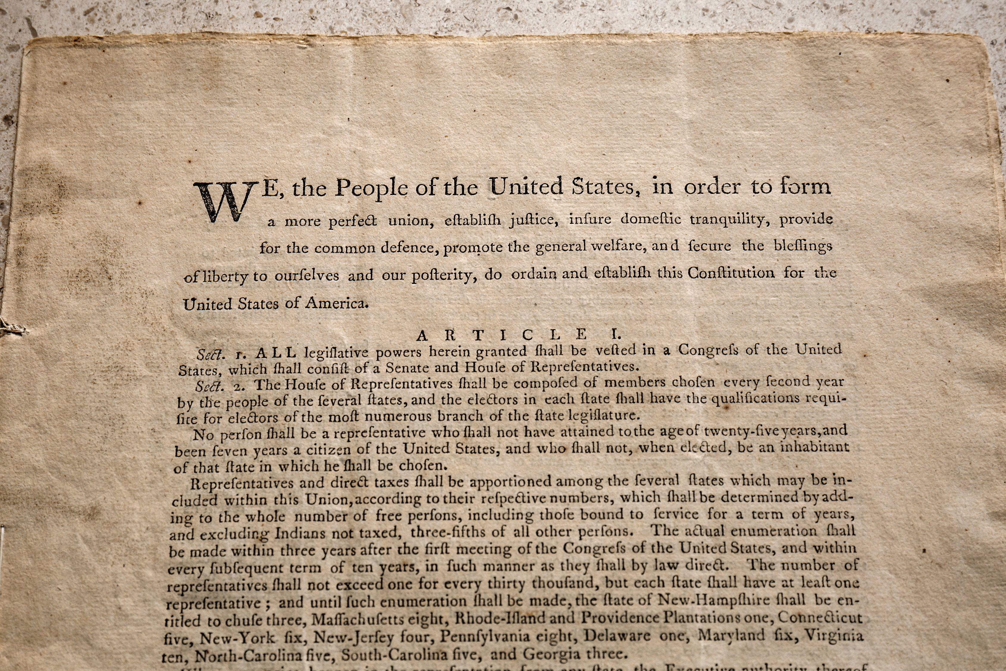 U.S. Constitution auction in New York