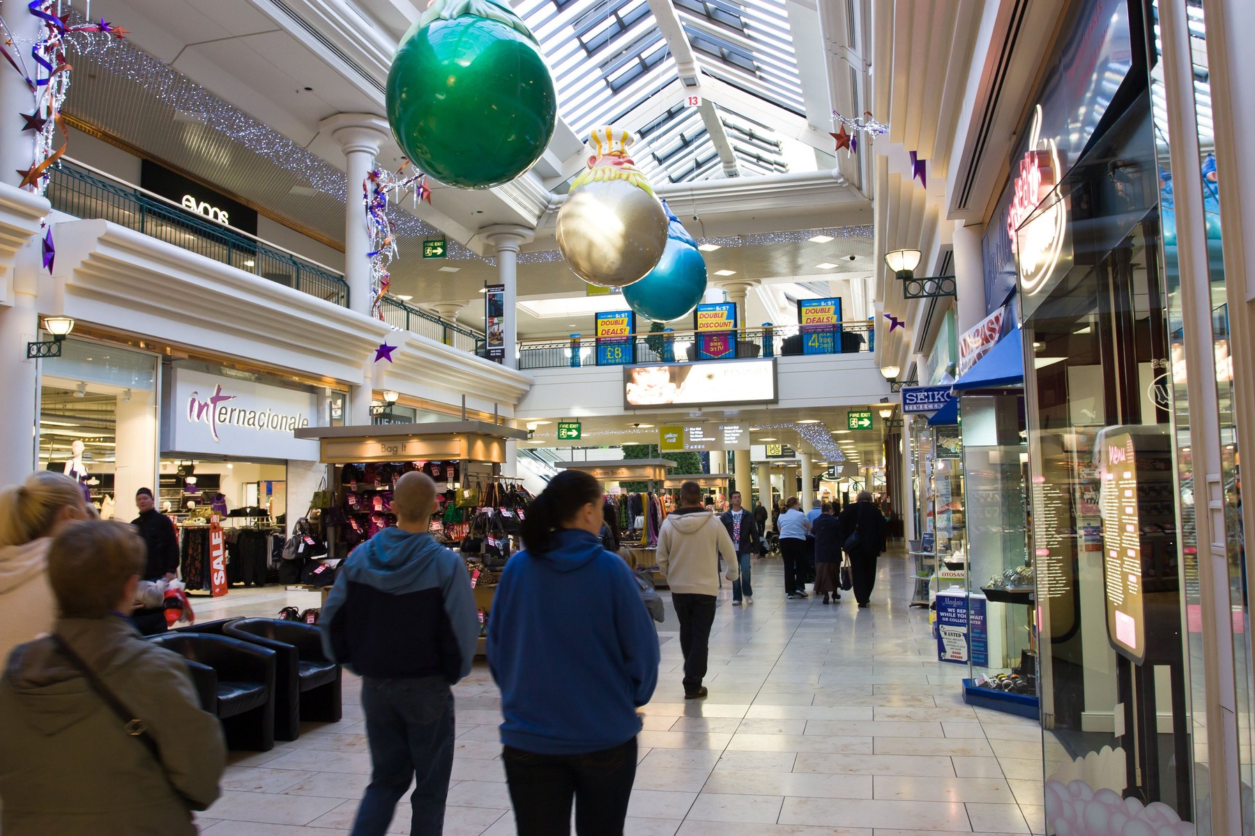 Metrocentre Gateshead out of town shopping mall christmas decorations display.