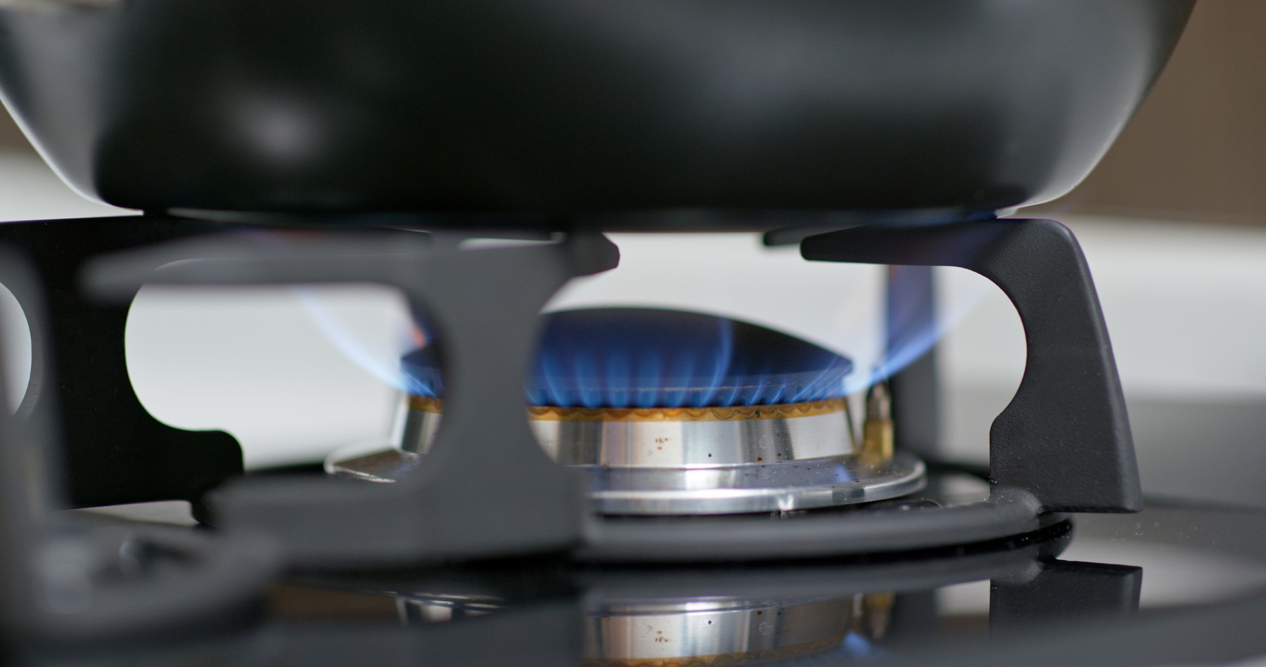 Gas cooking stove at home