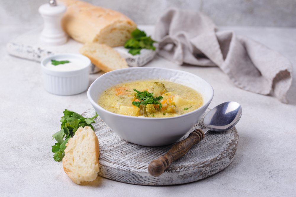 Vegetable,Soup,With,Potato,,Carrot,,And,Cauliflower.,Homemade,Food