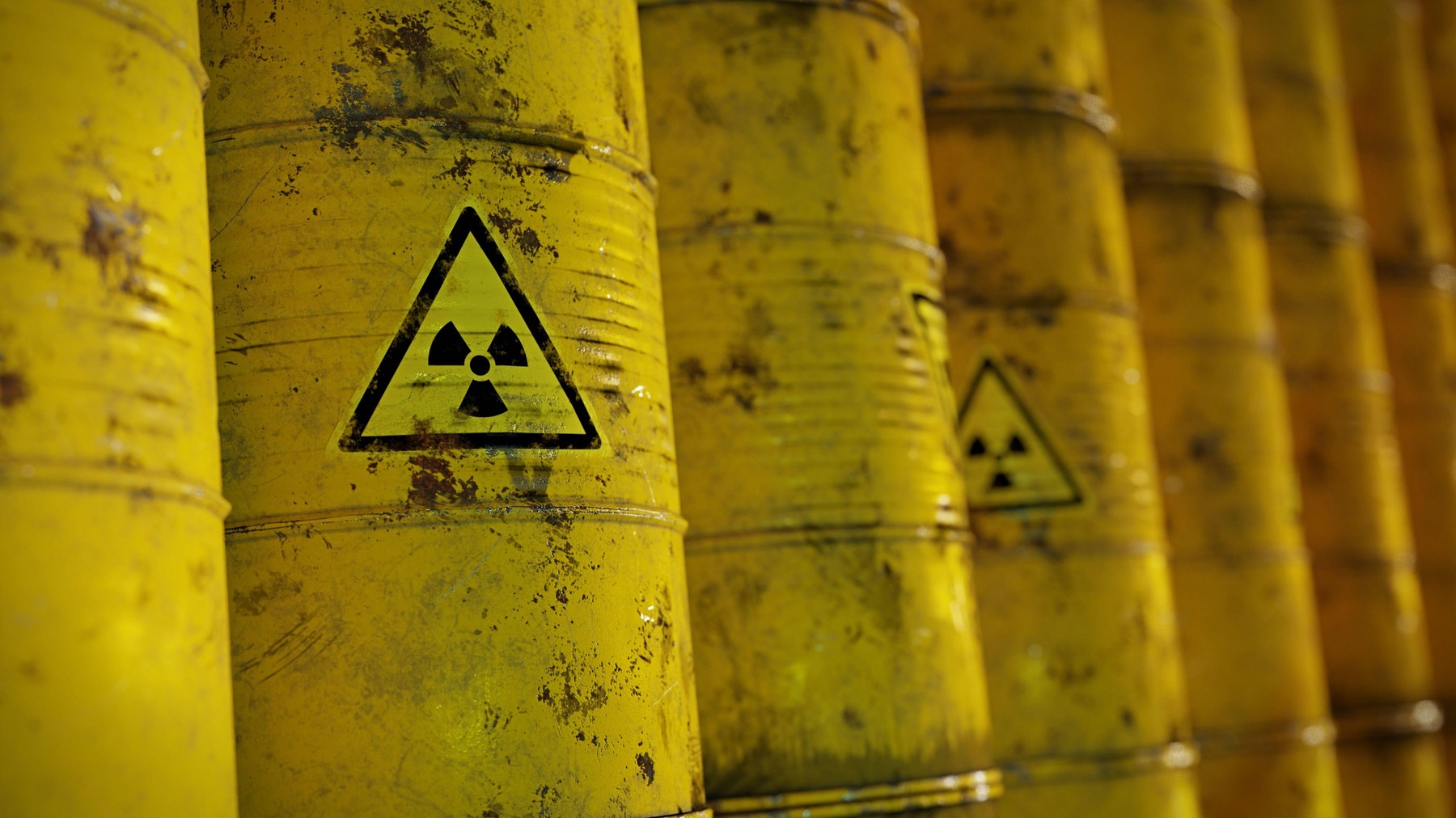 radioactive waste in barrels background