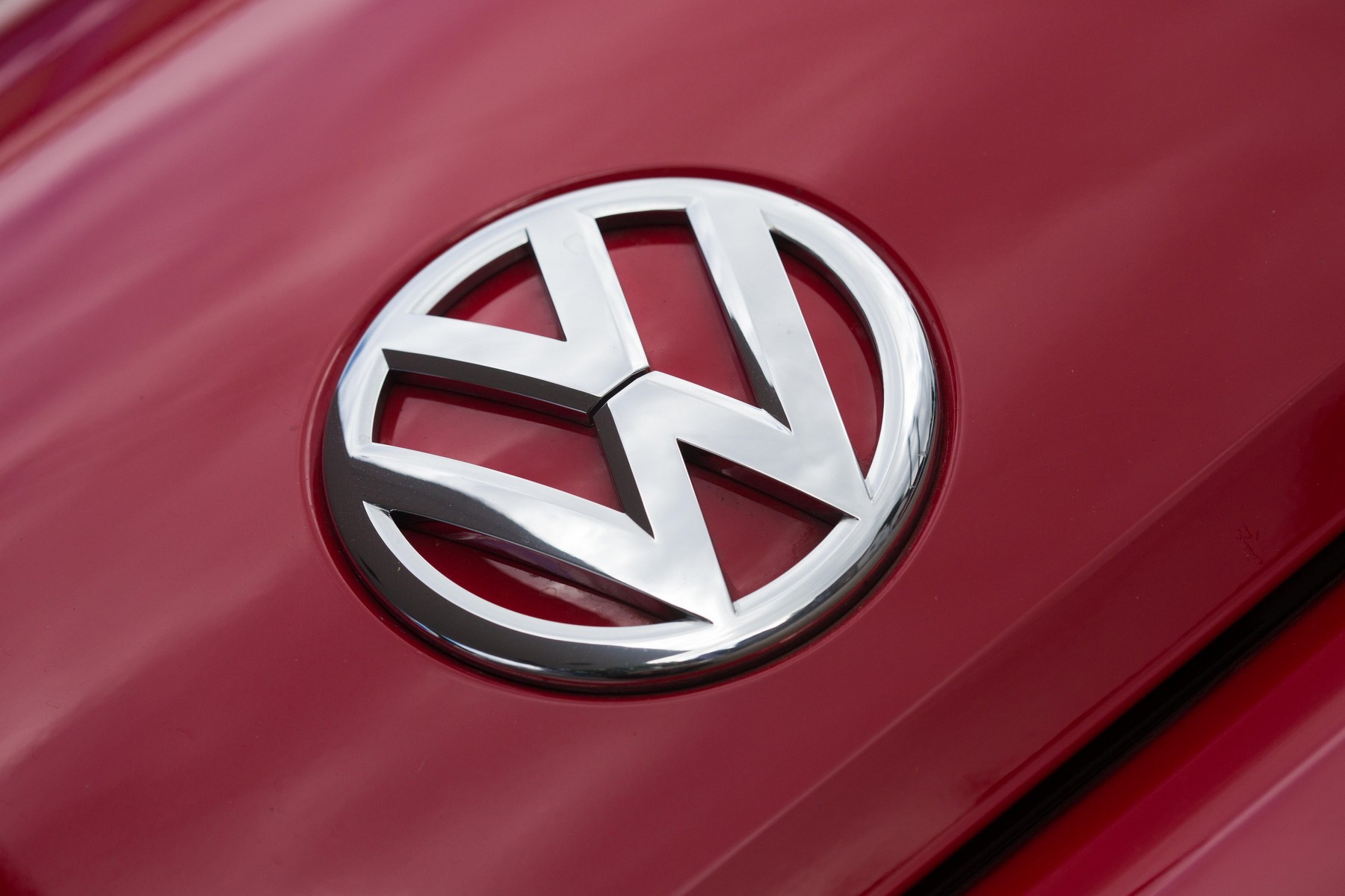 Volkswagen logo on front of car
