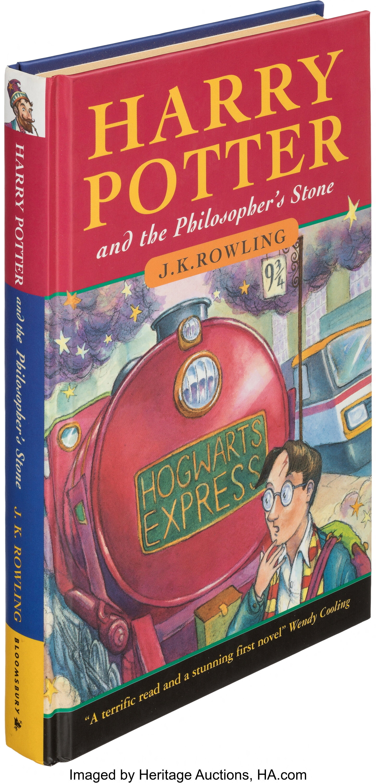 A first edition copy of J.K. Rowling's "Harry Potter and the Philosopher's Stone" is seen in an undated handout photo