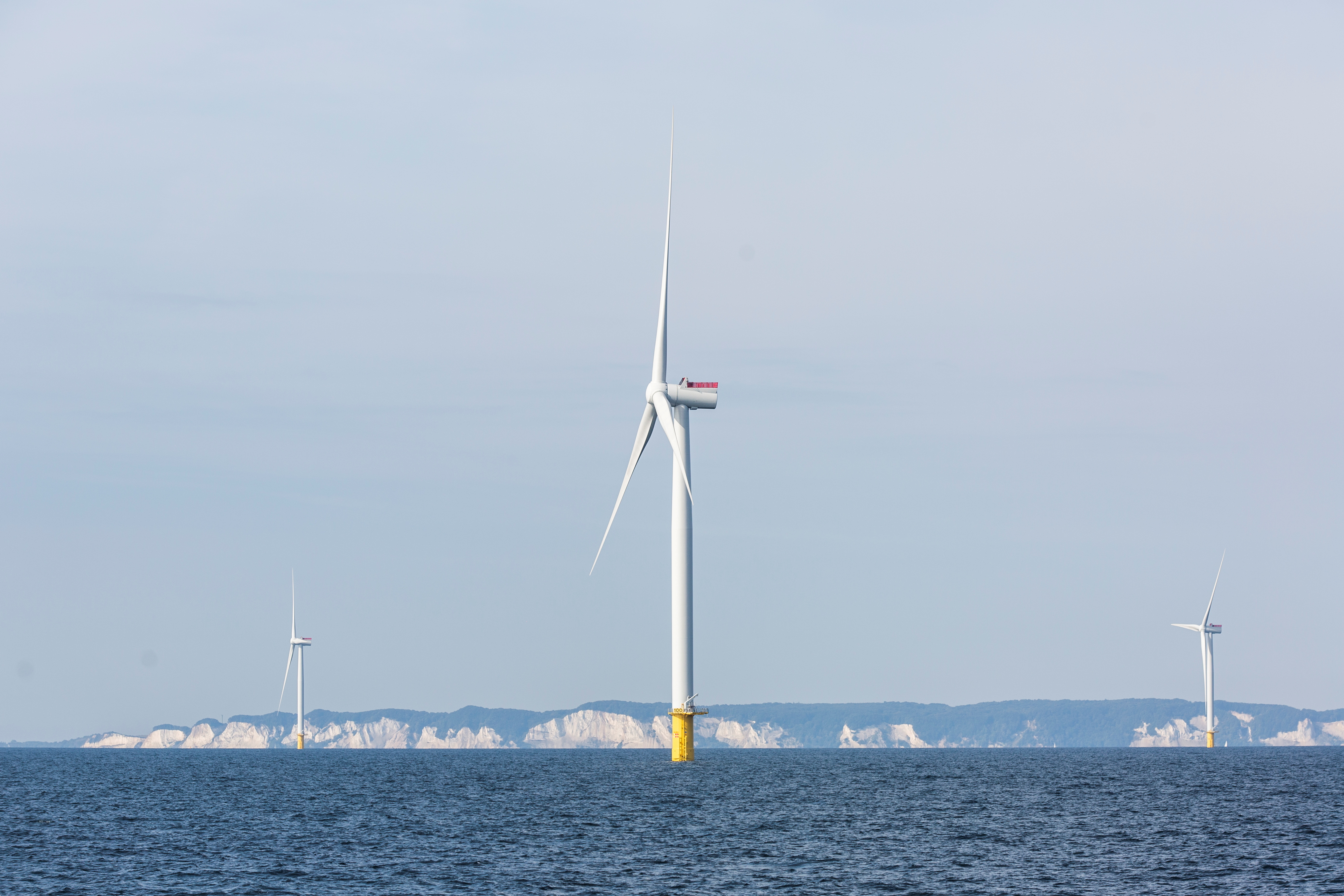 FILE PHOTO: Power-generating windmill turbines are seen at an offshore wind farm in the Baltic Sea