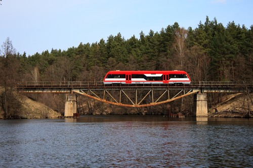 Railbus on the bridge