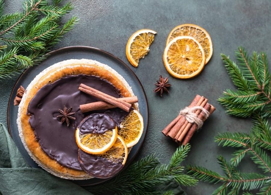 kolač, naranča, čokolada, torta