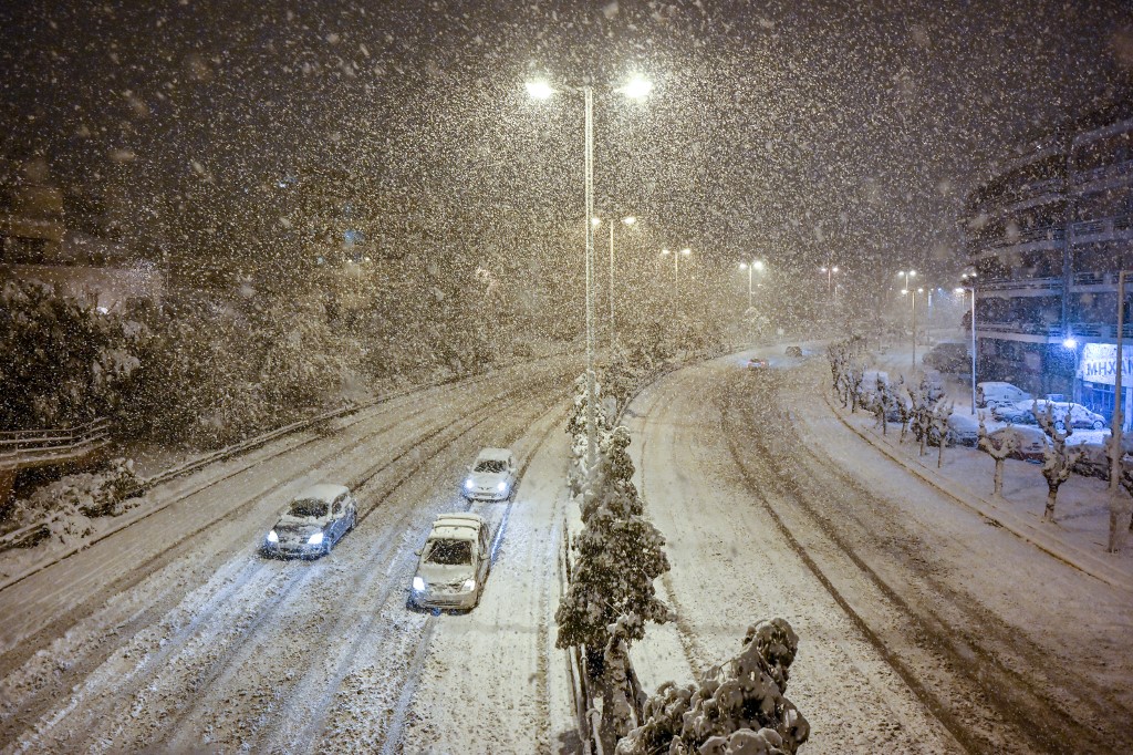Grčka, Atena, snijeg