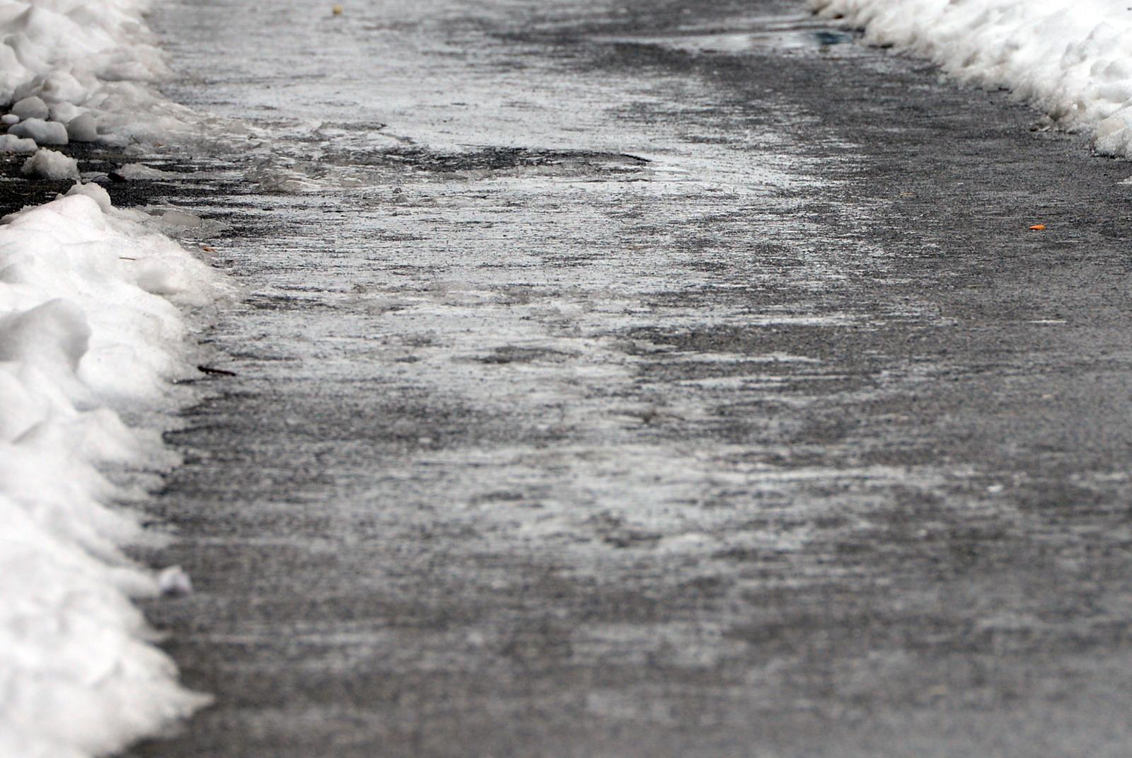 poledica, led, cesta