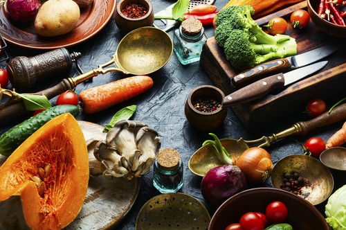 Raw organic vegetables