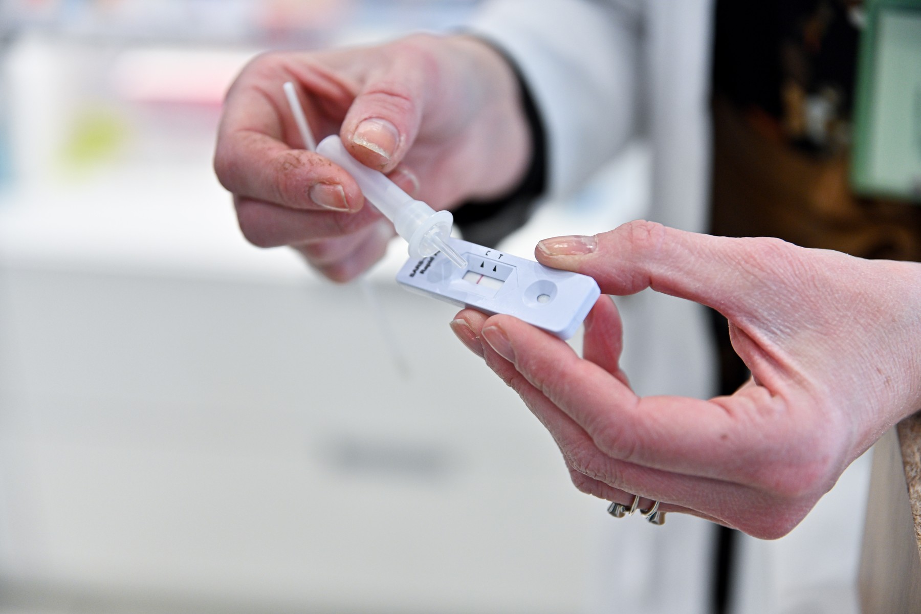 Self Covid test, Brussels, Belgium - 06 Apr 2021