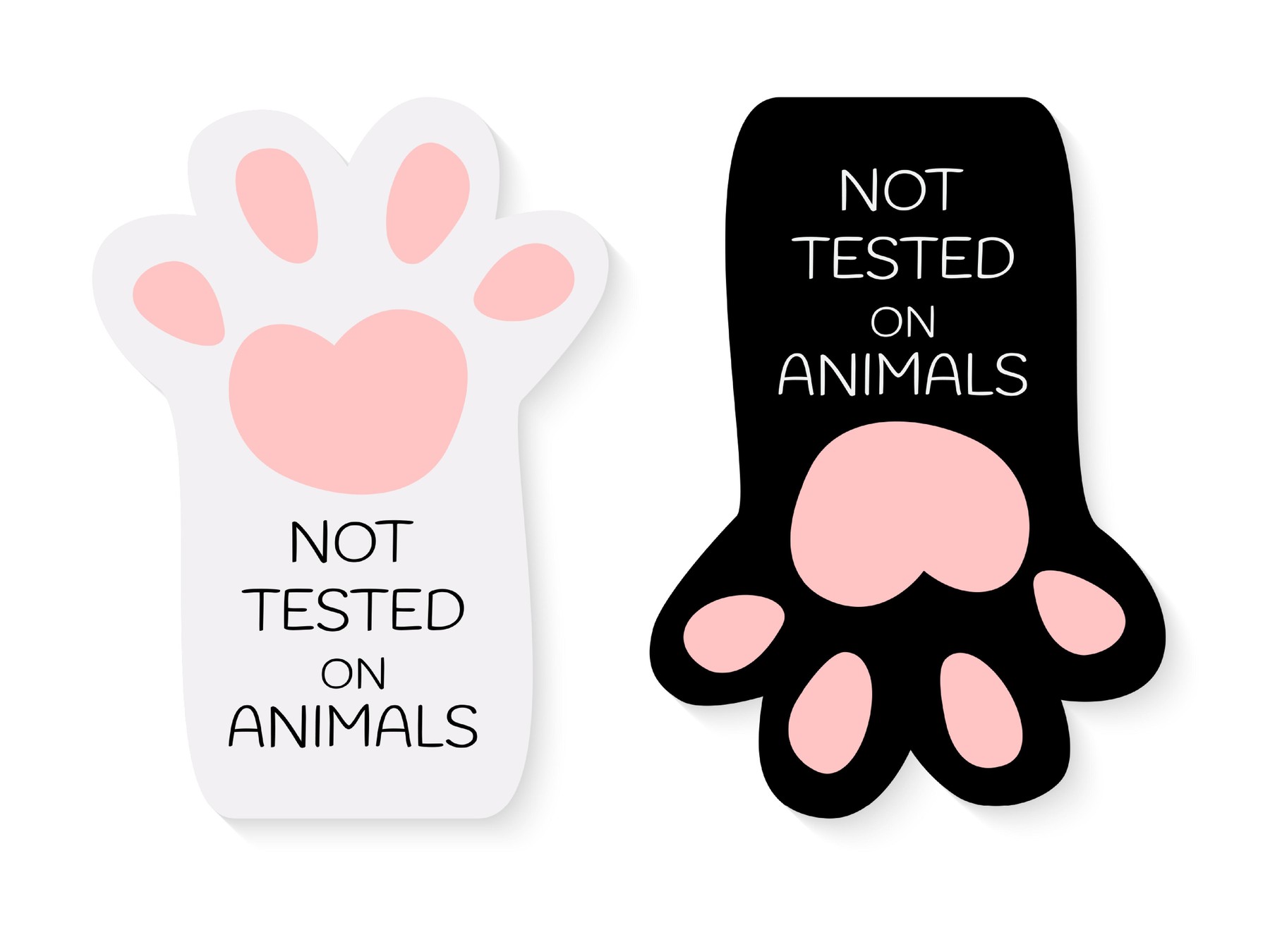 Not tested on Animals label sticker set on white background. Vector Illustration EPS10