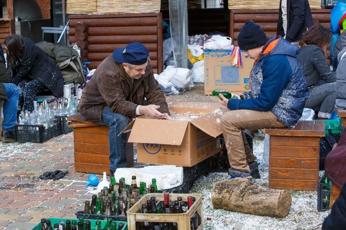 Production of Molotov cocktails in Uzhhorod