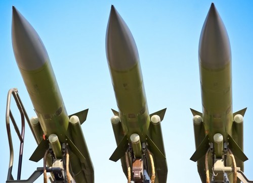 aircraft combat missiles aimed at the sky