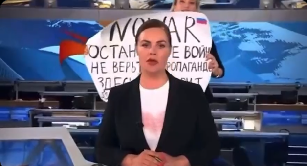 Rusija, televizija, prosvjednica