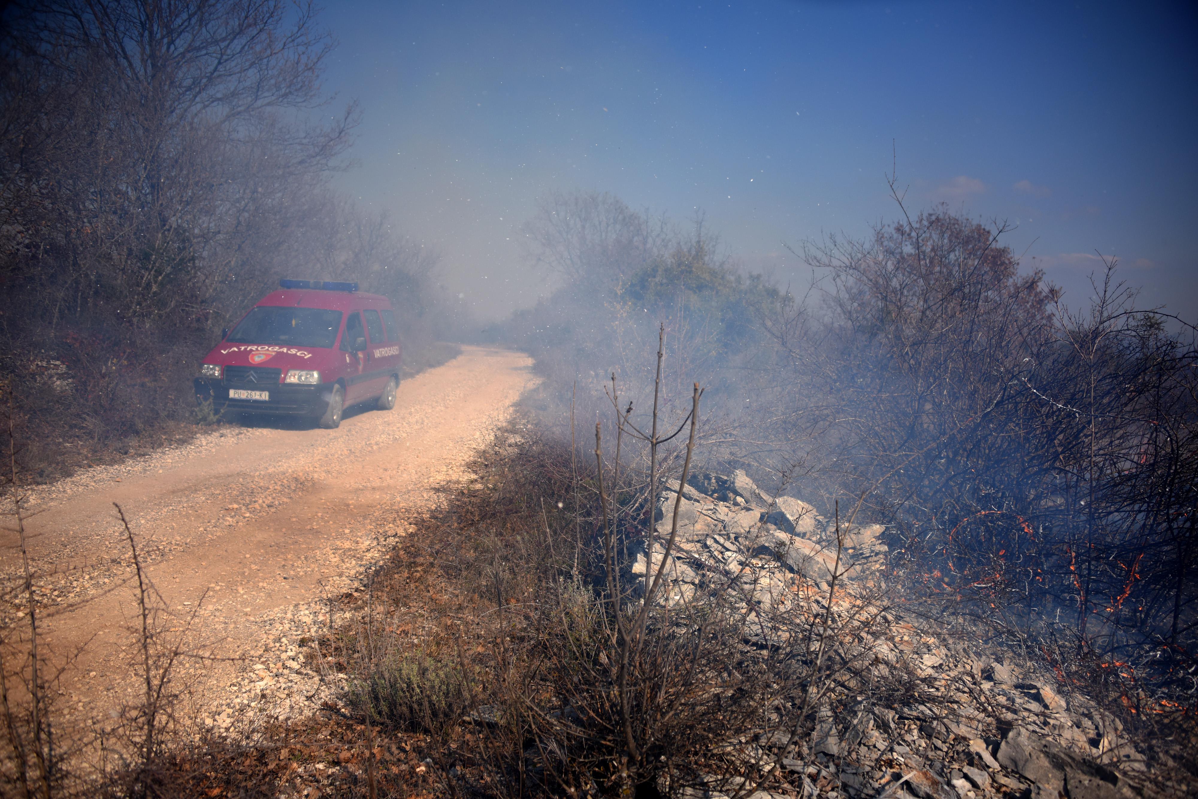 Galižana: Vatrogasci gase požar nedaleko od plinske stanice