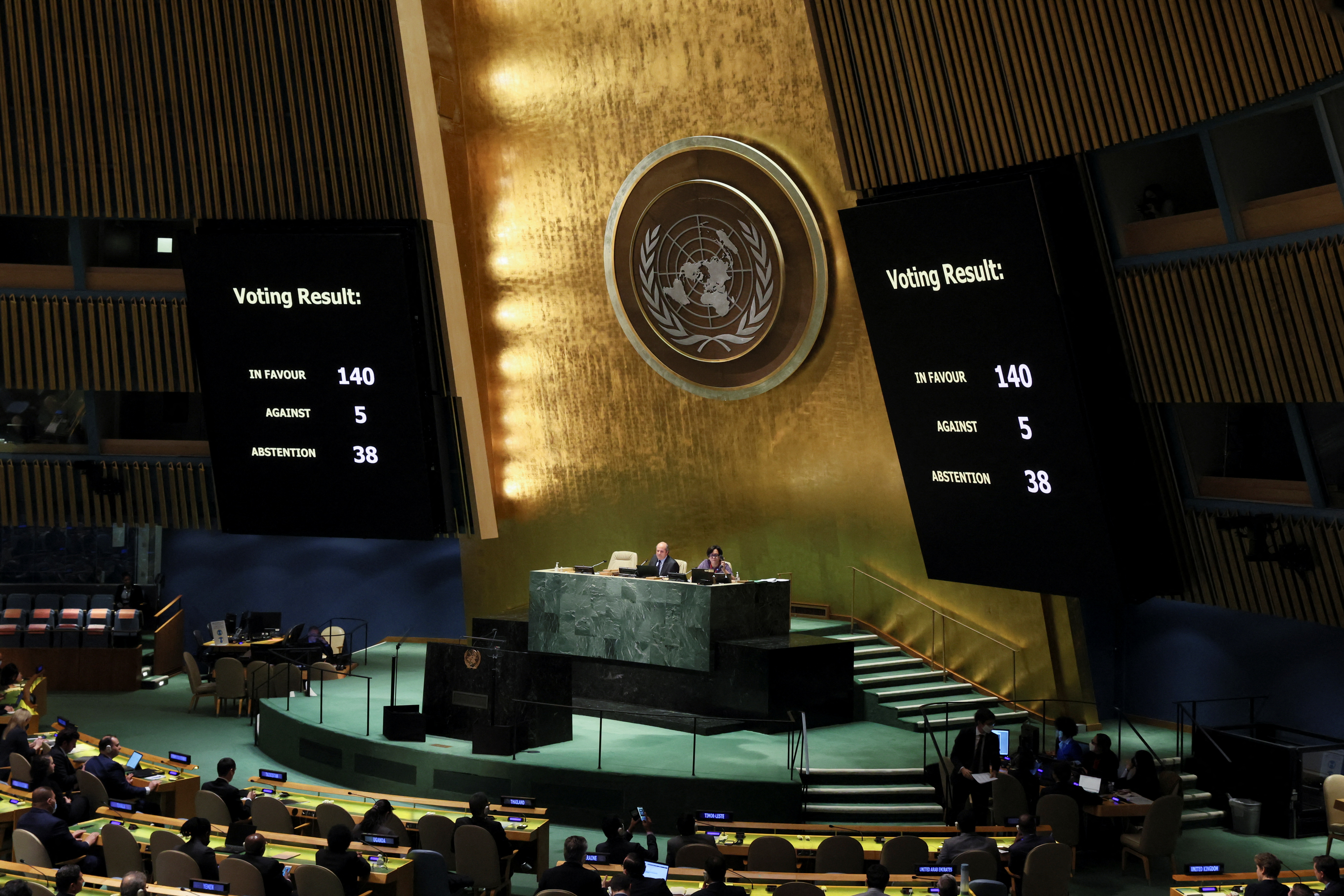 U.N. General Assembly special session on Russia's invasion of Ukraine in New York City