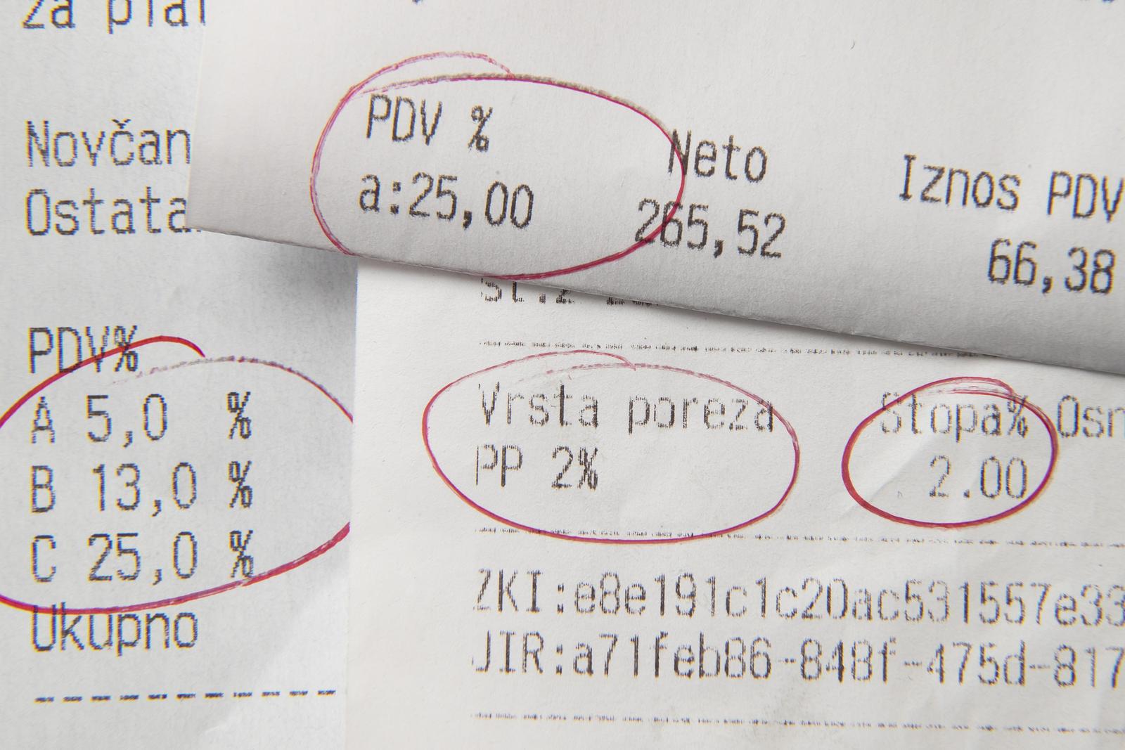 Zagreb: Porez iskazan na printanom računu