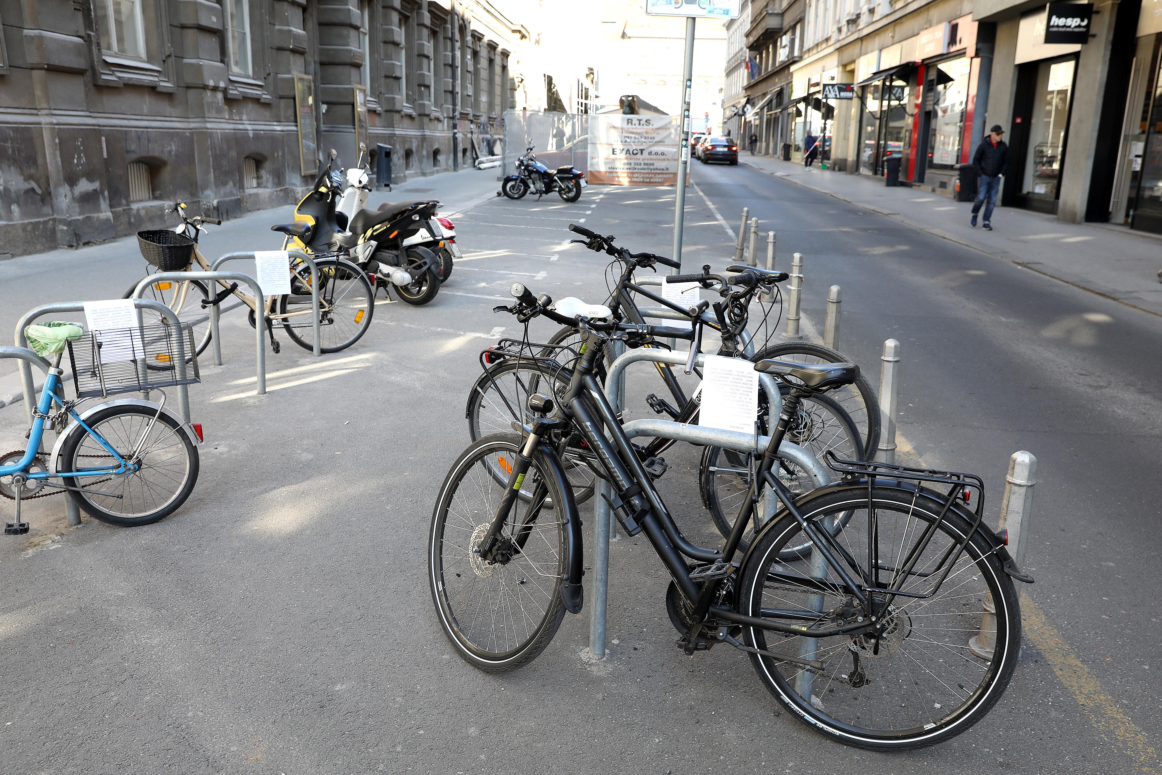 Zagreb: Zbog radova se ukida parkiralište za bicikle i motocikle u Gundulićevoj ulici