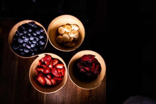 Bowls of fresh fruits