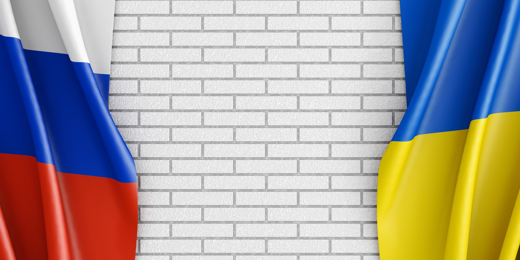 Brick wall mockup Ukraine and Russia