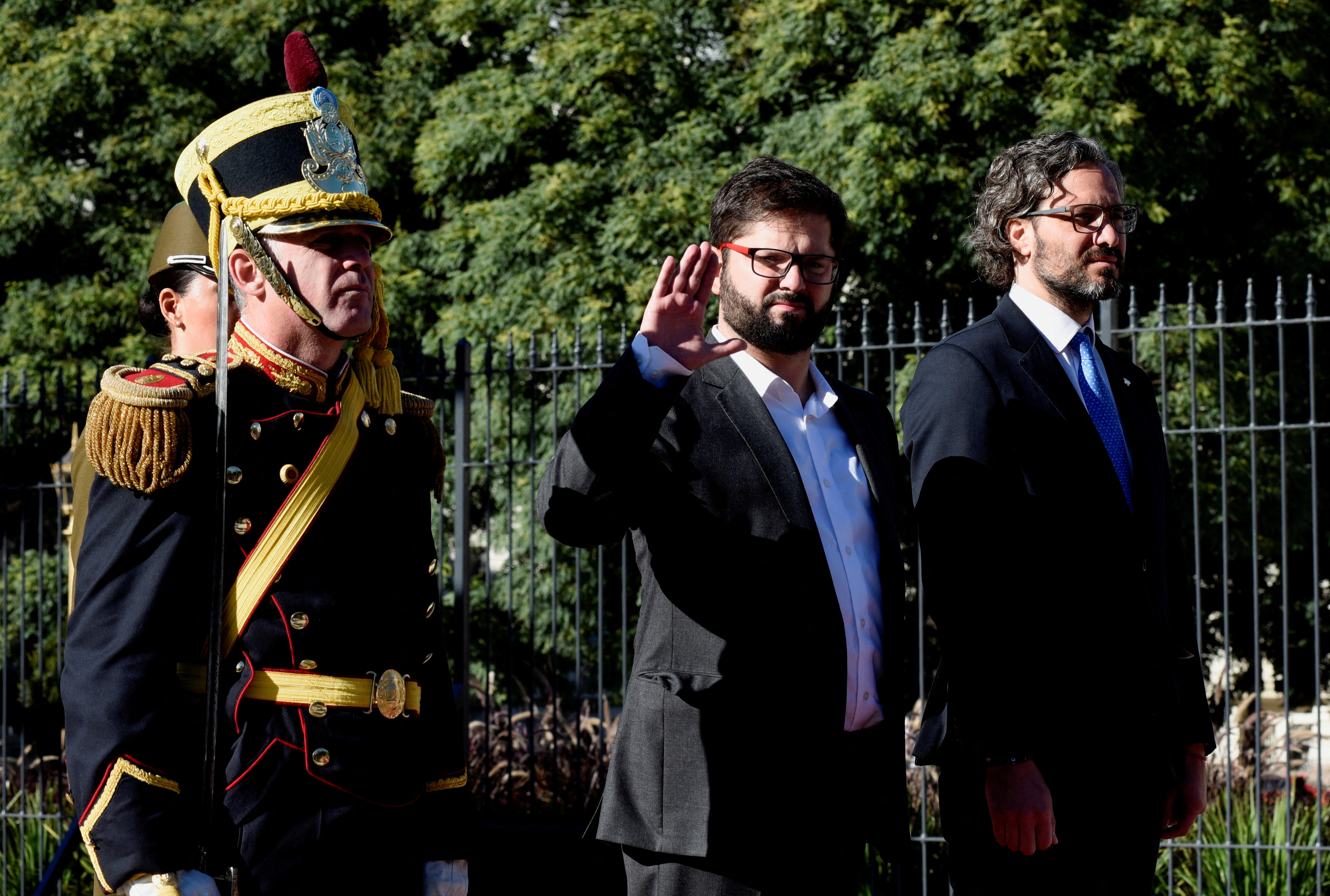 FILE PHOTO: Chile's president, Gabriel Boric, on first official visit abroad, in Buenos Aires