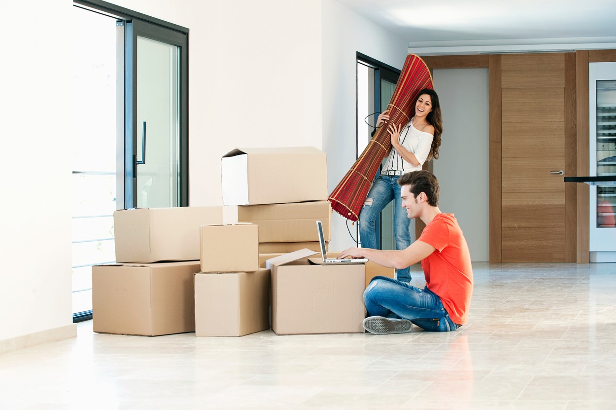 Couple moving into new home