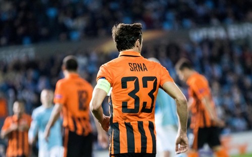 Vigo, Spain. 16th Feb, 2017. Darijo Srna (Defender, Shajtar Donetsk) during the football match of First leg of Round of 32 of UEFA Europe League 2016/2017 between RC Celta de Vigo and FK Shajtar Donetsk at Balaidos Stadium on February 16, 2017 in Vigo, Sp