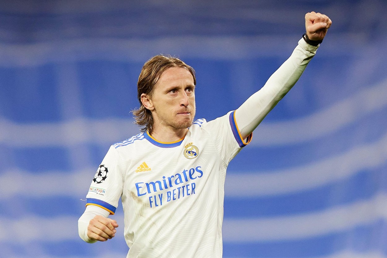 Luka Modric of Real Madrid during the UEFA Champions League match, Quarter Final, Second Leg, between Real Madrid and Chelsea FC played at Santiago Bernabeu Stadium on April 12, 2022 in Madrid, Spain. (Photo by Ruben Albarran / PRESSINPHOTO)