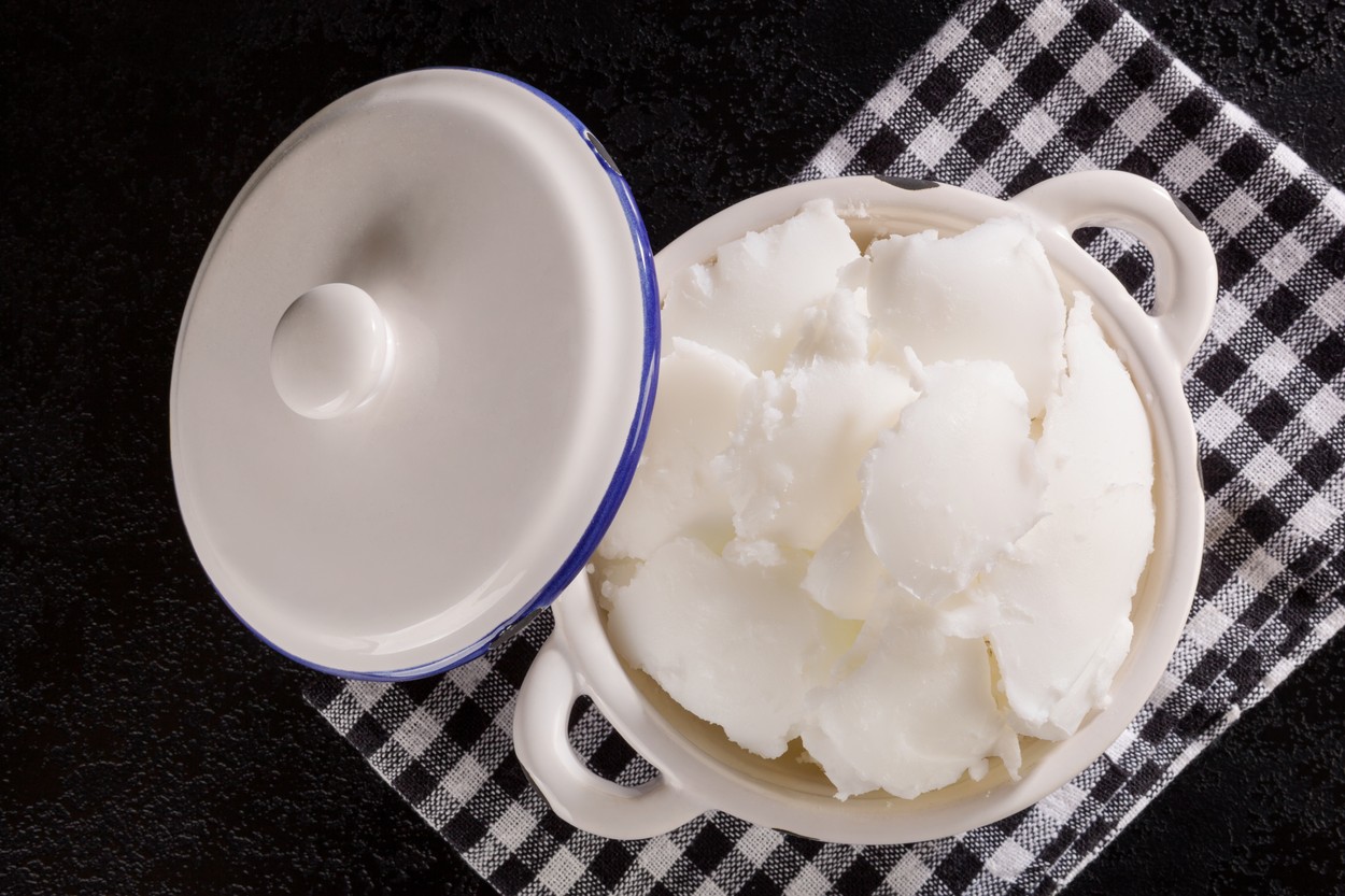 Lard on dark background.