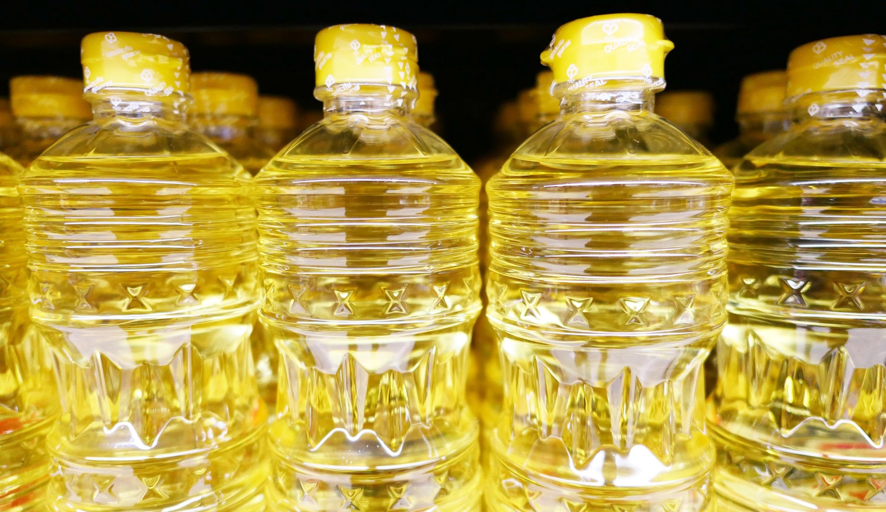 Bottles with vegetable oil