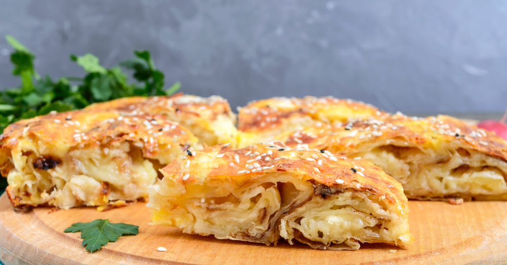 Burek,Turkish,Pie.,Lavash,Puff,Pie,With,Cheese,And,Sesame