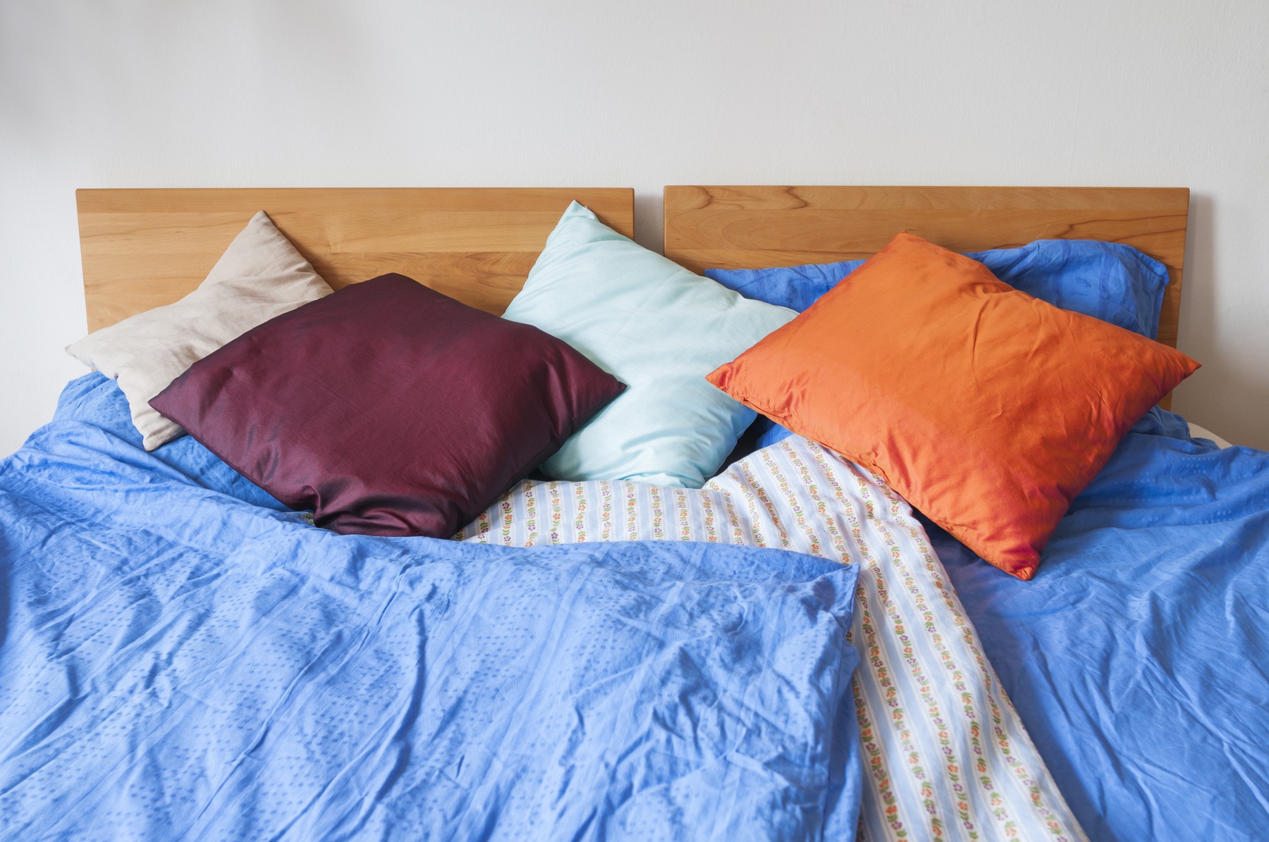 double bed with linen