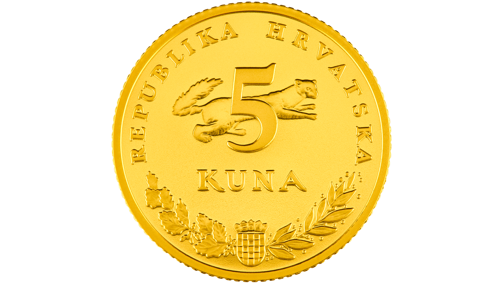 Zlatna kovanica 5 KN_lice