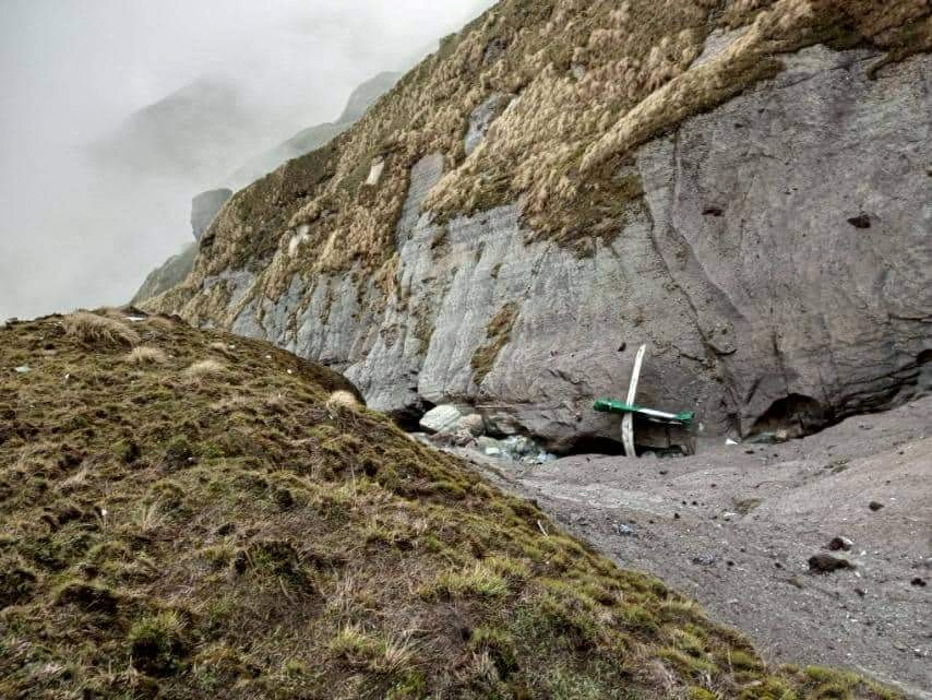 A general view of a Tara Air plane crash site during the rescue operation at Thasang, Nepal