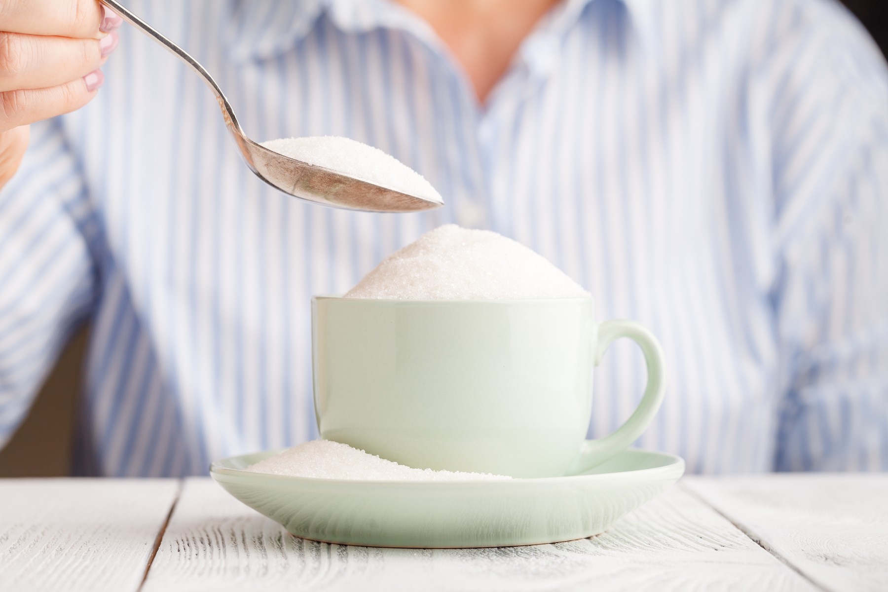 Adding to much sugar with a spoon