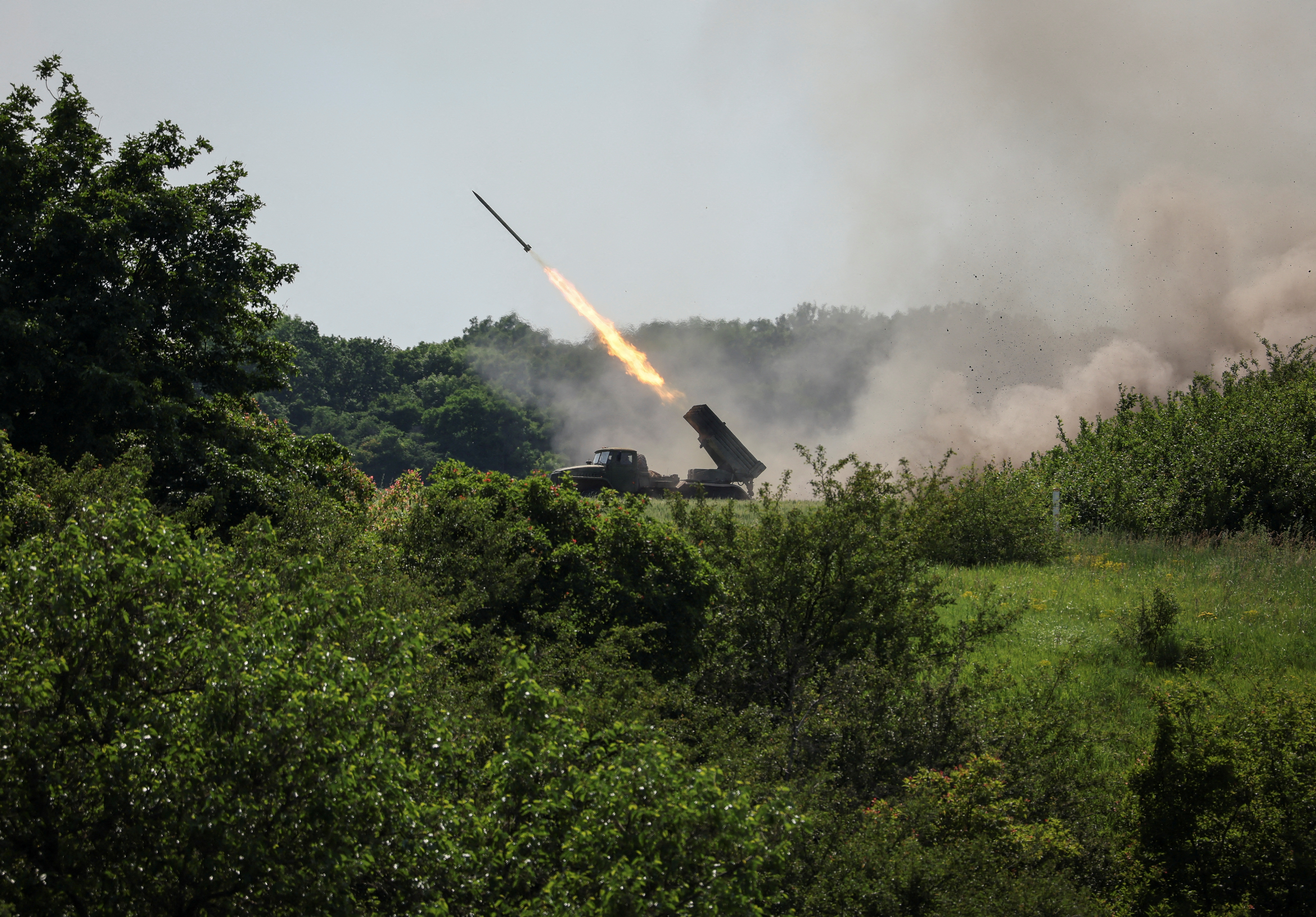 FILE PHOTO: Russia's attack on Ukraine continues, in Luhansk region