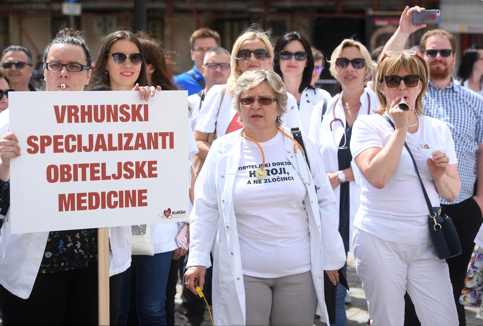 Zagreb: Prosvjed liječnika primarne zdravstvene zaštite