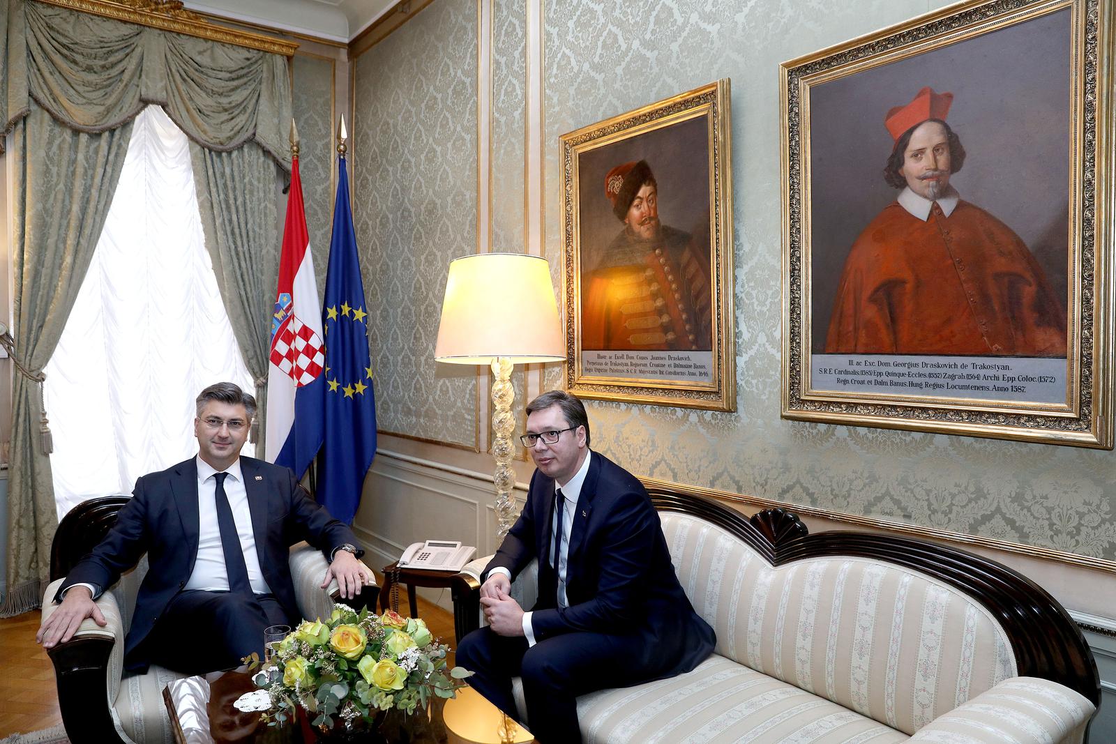 Zagreb: Andrej Plenkovi? susreo se s predsjednikom Republike Srbije Aleksandrom Vu?i?em