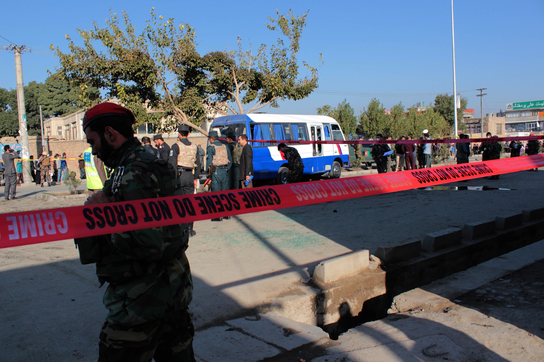 Taliban road side bomb in Kabul, Afghanistan - 21 Oct 2014