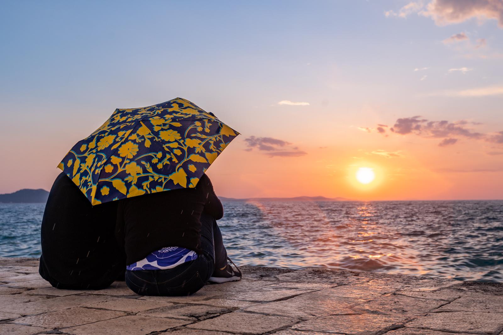 Zalazak sunca u Zadru uljepšan proljetnim pljuskom