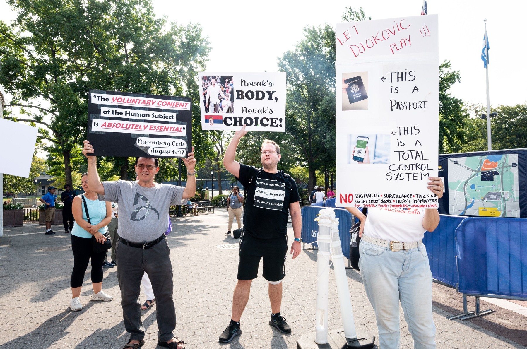 US Open Protest to End Pandemic Related Travel Mandates in Flushing, US - 29 Aug 2022