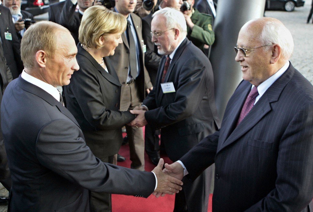 GERMANY-PUTIN-GORBACHEV-MERKEL