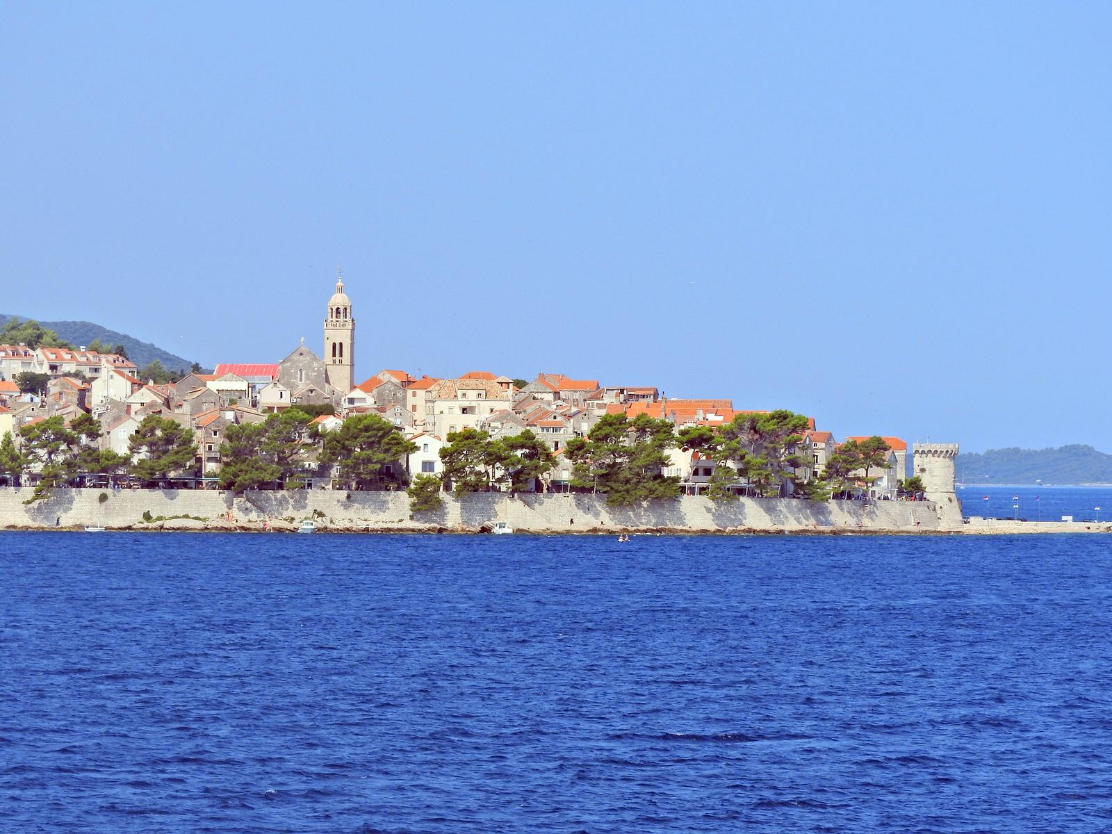 Korčula, zidine, more, otoci