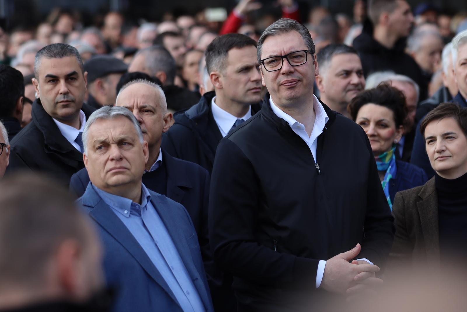 Beograd: Aleksandar Vu?i? i Viktor Orban na putanju dionice pruge Beograd - Budimpeta