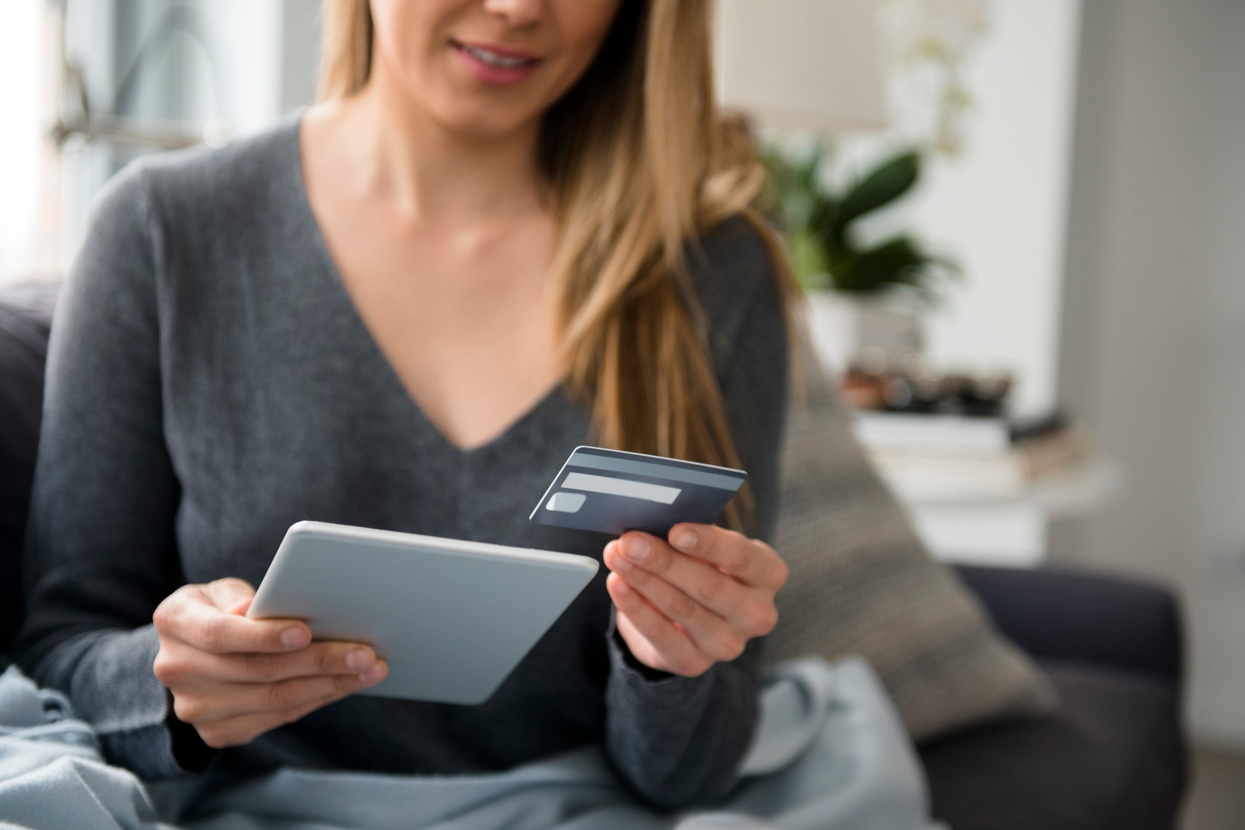 Young woman online shopping