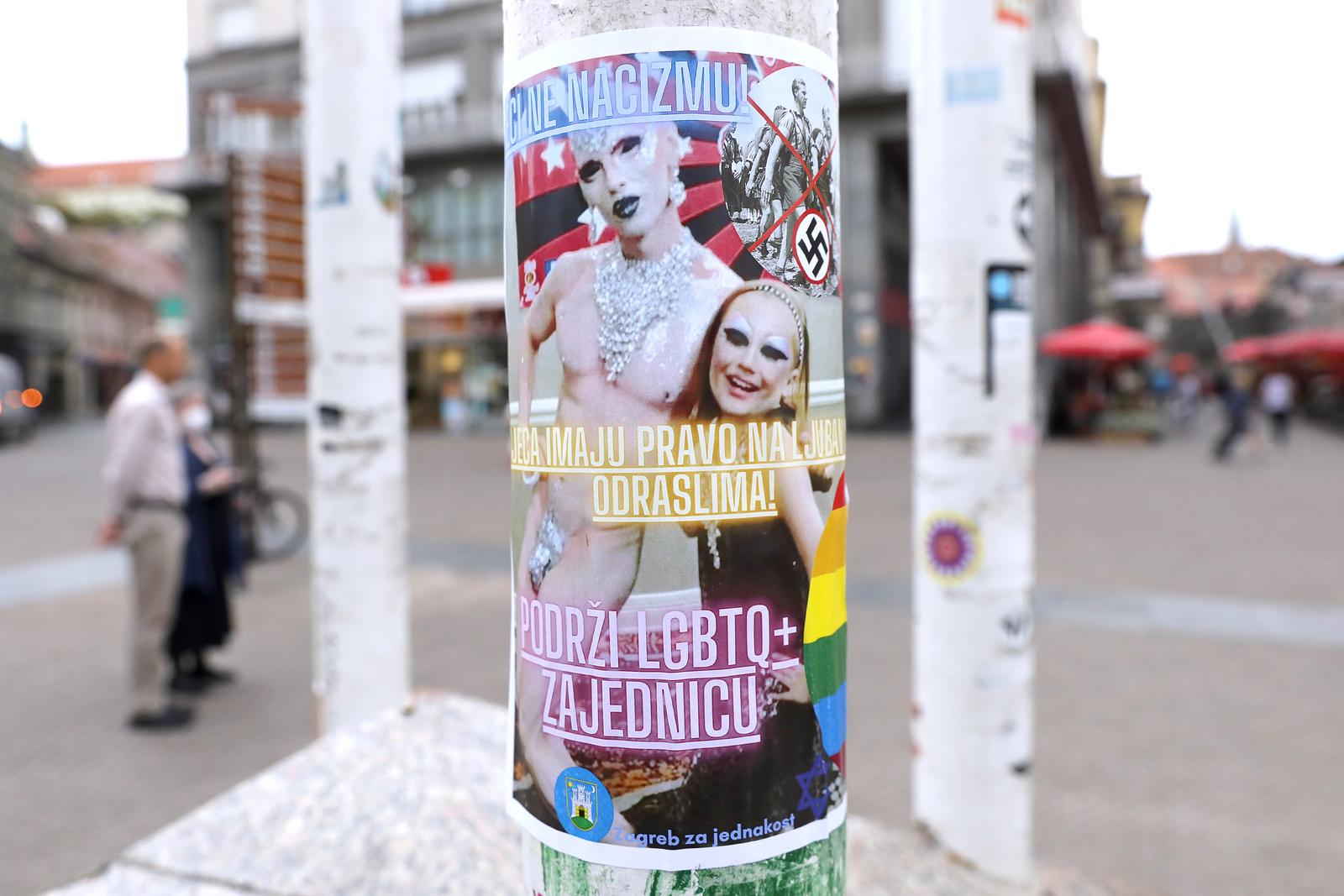 Zagreb: Provokativni plakati na Trgu bana Jelačića