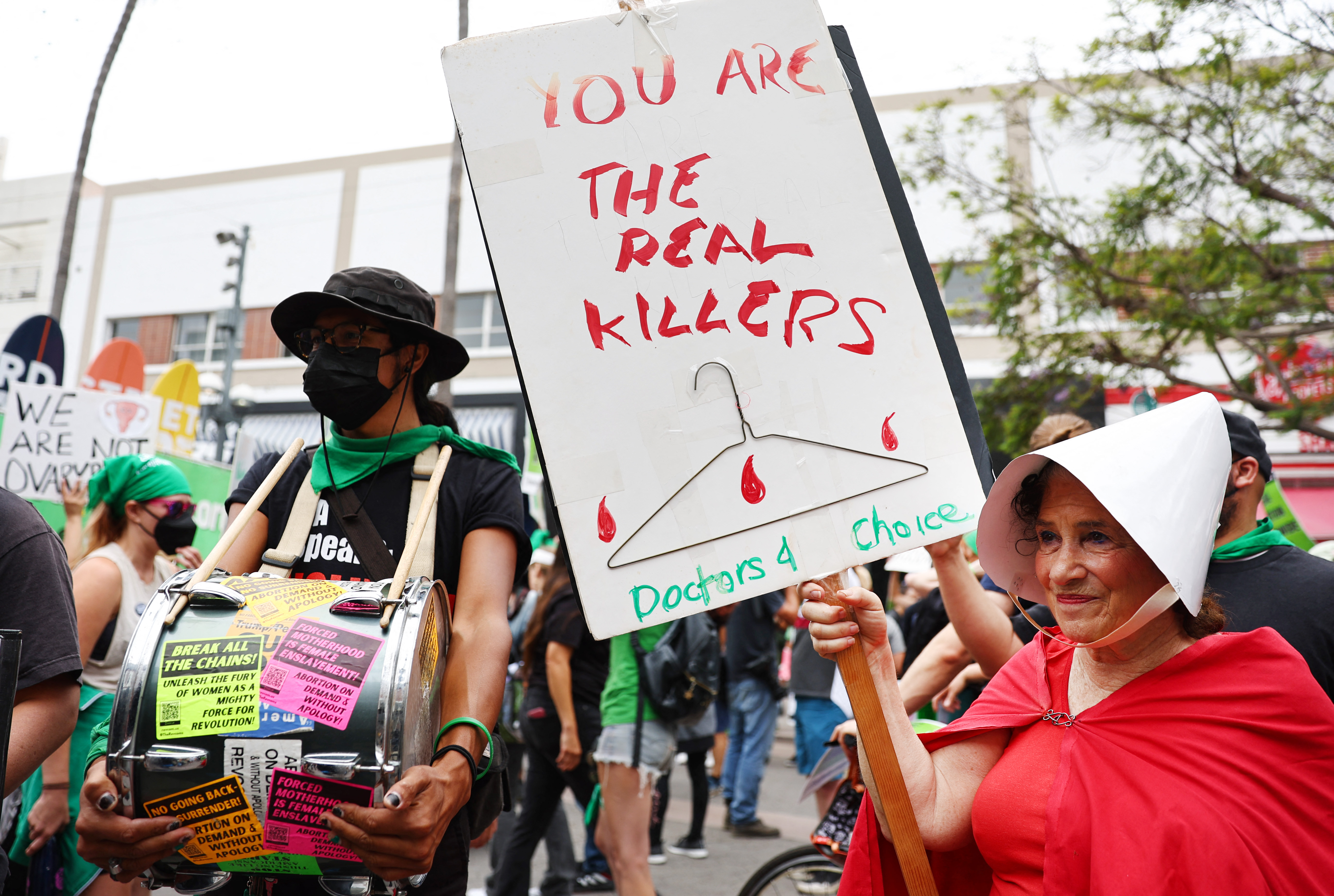Activists March To Santa Monica Planned Parenthood Clinic To Safeguard Abortions