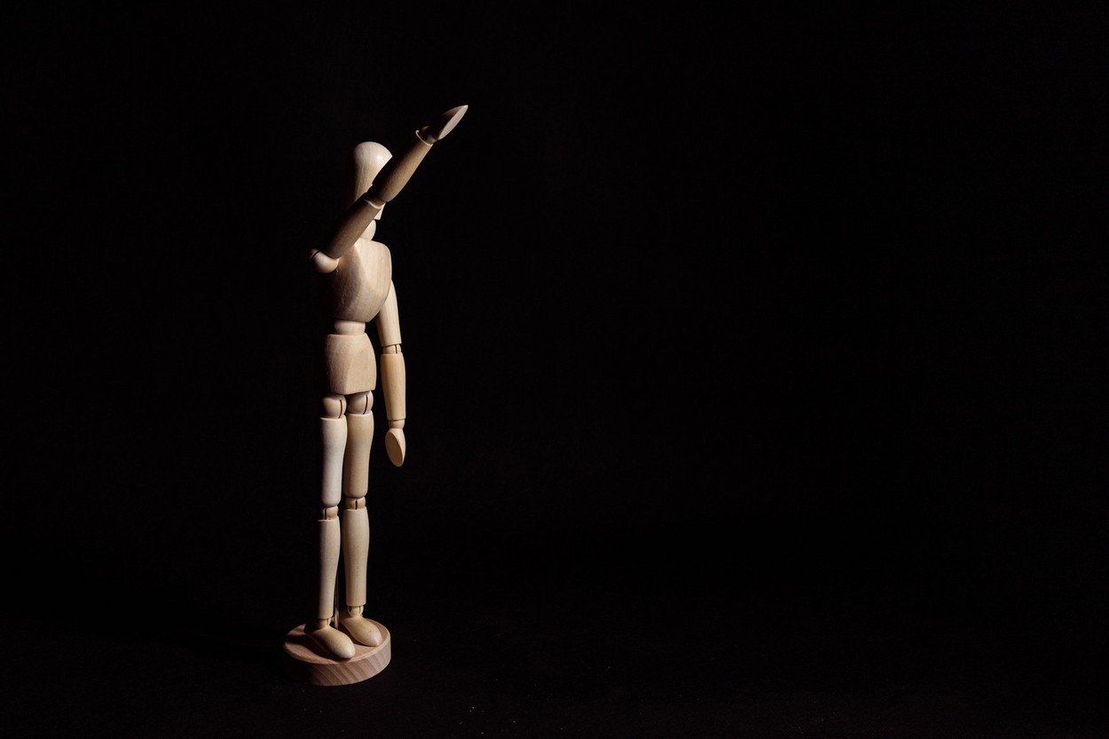 Saluting figure. Symbol of neo-Nazism