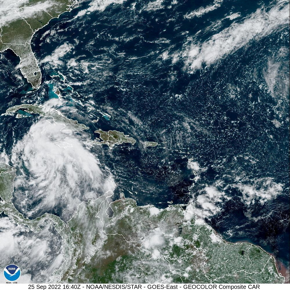 FILE PHOTO: Tropical Storm Ian is seen near the coast of Cuba in this satellite image